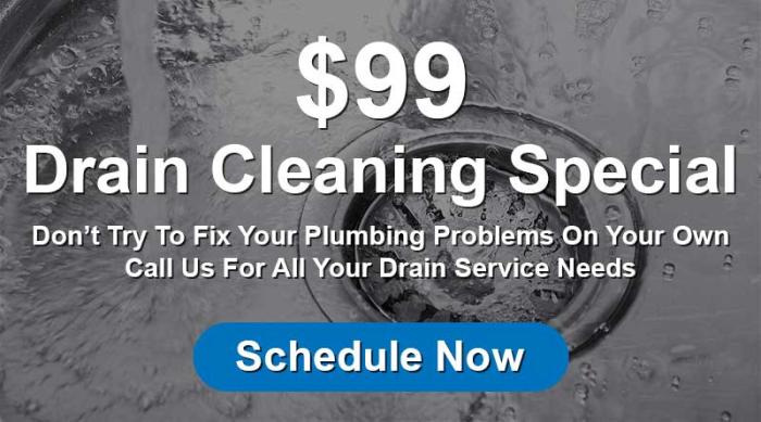 Drain cleaning special